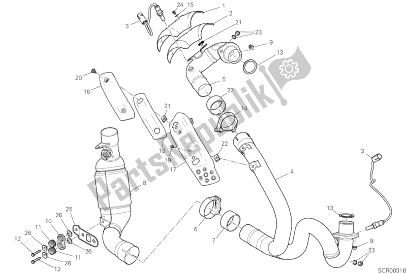 Alle onderdelen voor de Uitlaatpijp Assy van de Ducati Scrambler 1100 Sport PRO 2020